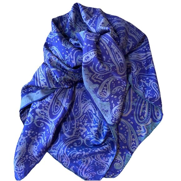 Purple &sage Green Silk Scarf Made In India. Stunning 34x 66 Inches - Picture 1 of 5